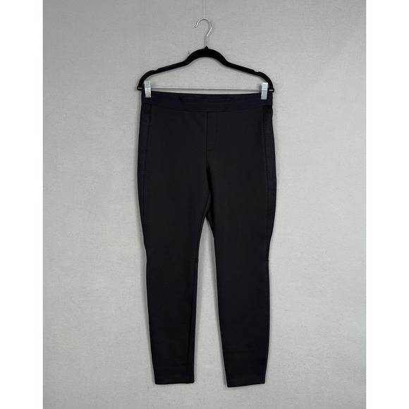 Elie Tahari Pants - Elie Tahari Leggings Womens Medium Black Mid Rise Ankle Knit Side Stripe Stretch